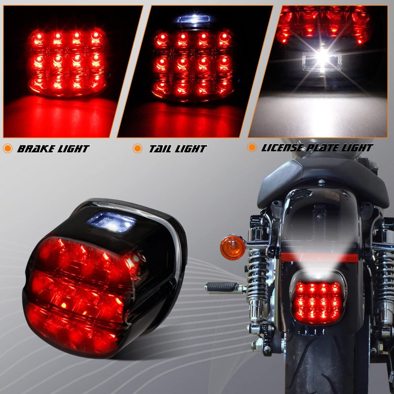 NTHREEAUTO Smoked LED Rear Tail Light Motorcycle Taillights Brake Driving Compatible with Harley Dyna Road King Electra Glide Street Bob Touring - Image 3